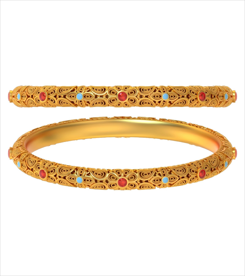 Y52633-珐琅花丝手镯￥45