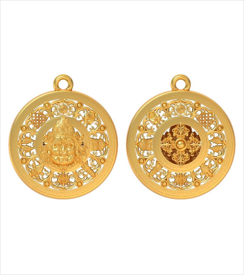 YSZ54723-黄财神八宝罗盘￥15