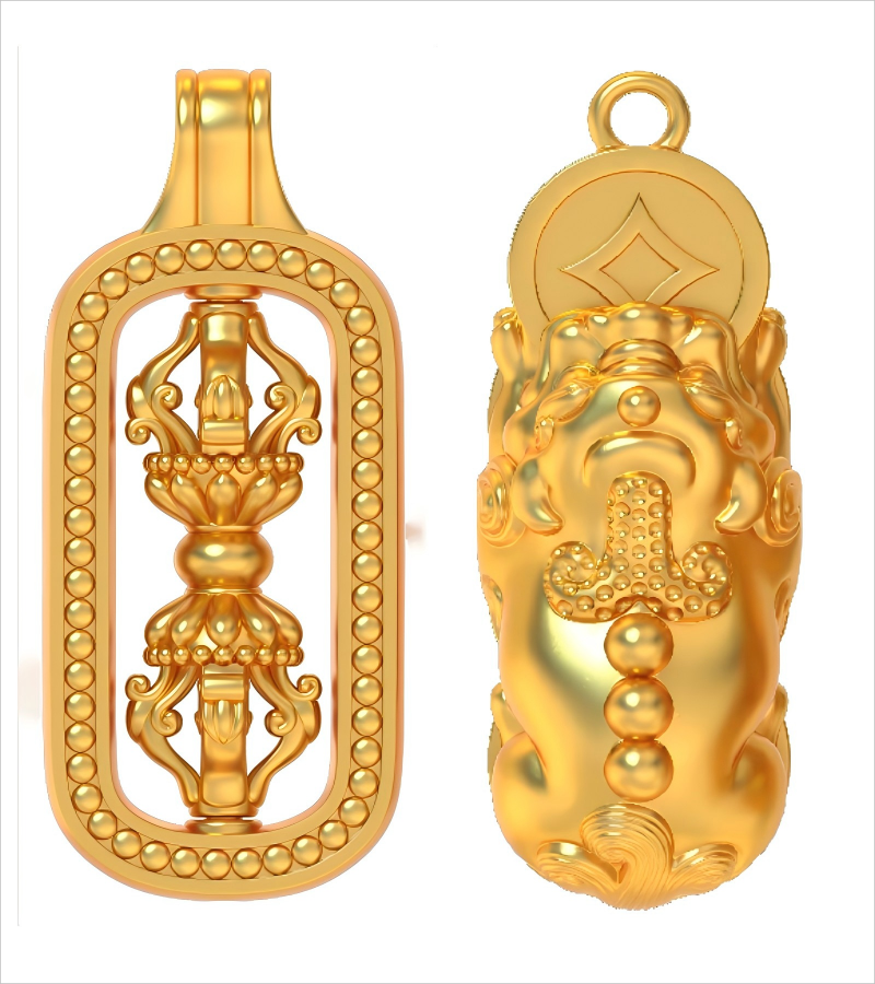 Y53916-金刚杵貔貅组合版￥13